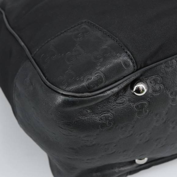 GUCCI GG Canvas Guccissima Tote Bag Leather Black Silver 161770 Auth bs19401 - Picture 16 of 16